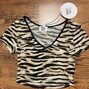 Zebra print Princess Polly shirt (never worn)